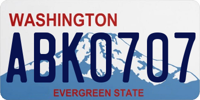 WA license plate ABK0707