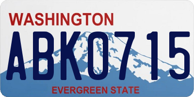 WA license plate ABK0715