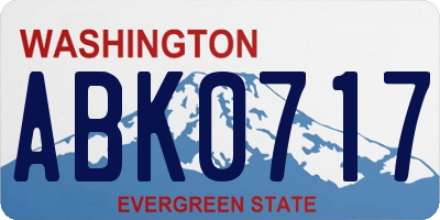 WA license plate ABK0717