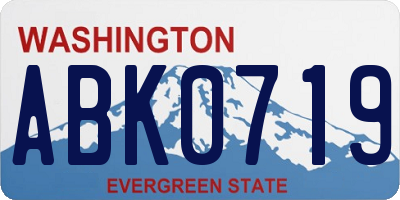 WA license plate ABK0719
