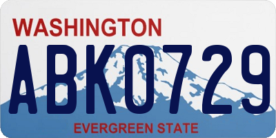 WA license plate ABK0729