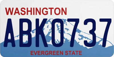 WA license plate ABK0737