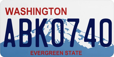 WA license plate ABK0740