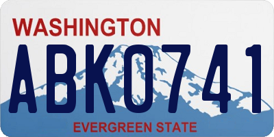 WA license plate ABK0741