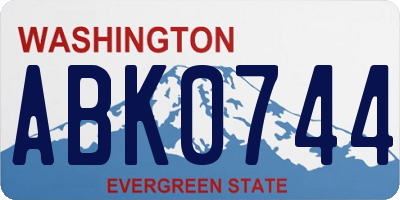 WA license plate ABK0744