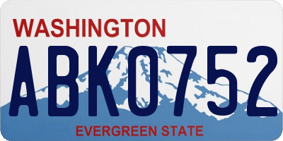 WA license plate ABK0752