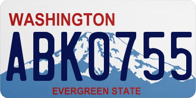 WA license plate ABK0755