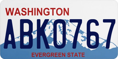 WA license plate ABK0767