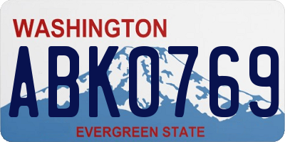 WA license plate ABK0769