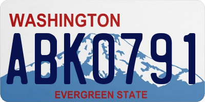 WA license plate ABK0791