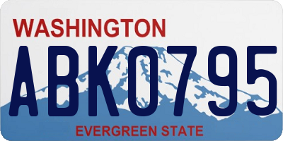 WA license plate ABK0795