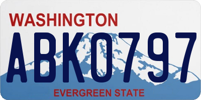WA license plate ABK0797