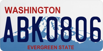 WA license plate ABK0806