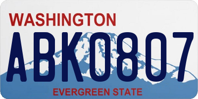 WA license plate ABK0807