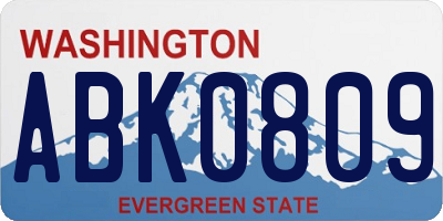 WA license plate ABK0809