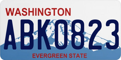 WA license plate ABK0823