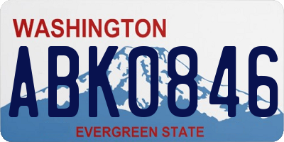 WA license plate ABK0846