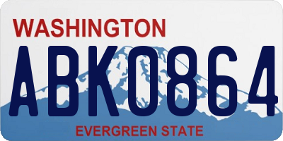 WA license plate ABK0864