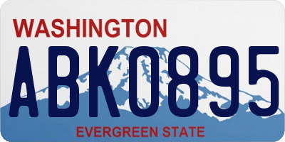 WA license plate ABK0895
