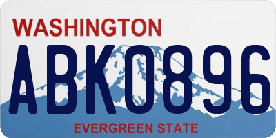 WA license plate ABK0896