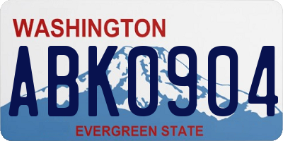 WA license plate ABK0904