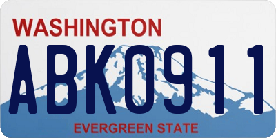 WA license plate ABK0911