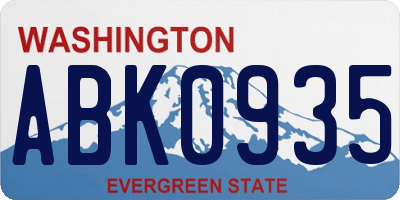 WA license plate ABK0935