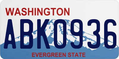 WA license plate ABK0936