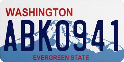 WA license plate ABK0941