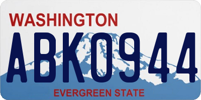 WA license plate ABK0944