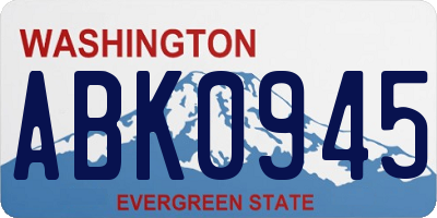 WA license plate ABK0945