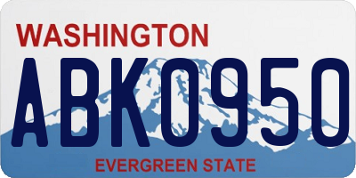 WA license plate ABK0950