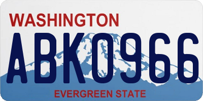 WA license plate ABK0966