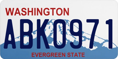 WA license plate ABK0971