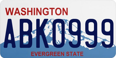 WA license plate ABK0999