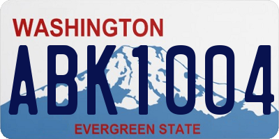 WA license plate ABK1004