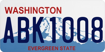WA license plate ABK1008
