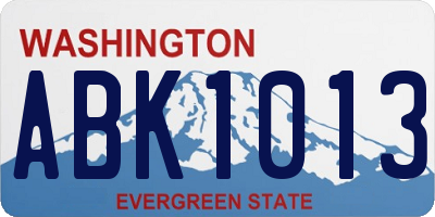 WA license plate ABK1013