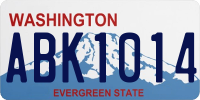 WA license plate ABK1014