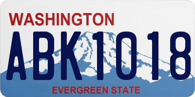 WA license plate ABK1018