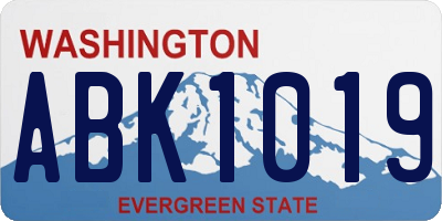 WA license plate ABK1019
