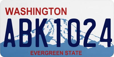 WA license plate ABK1024