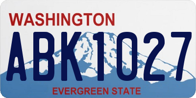 WA license plate ABK1027