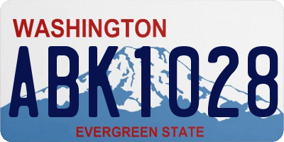 WA license plate ABK1028
