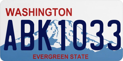 WA license plate ABK1033