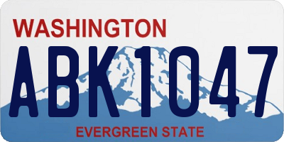 WA license plate ABK1047