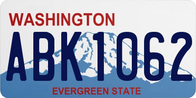 WA license plate ABK1062