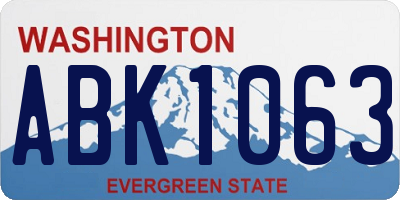 WA license plate ABK1063