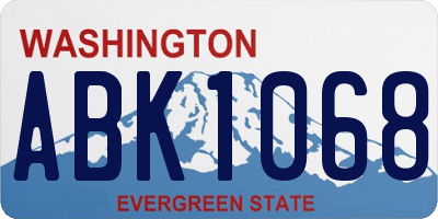 WA license plate ABK1068