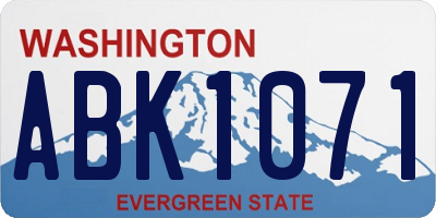 WA license plate ABK1071